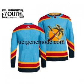 Kinder Florida Panthers Eishockey Trikot Blank Adidas 2022 Reverse Retro Blau Authentic